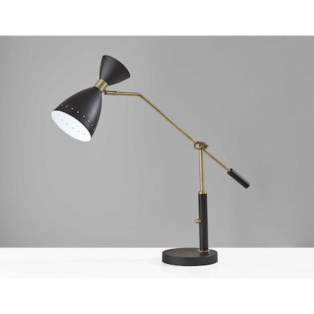 Haz 8 x 36.5 x 31.75 in. Black Metal Adjustable Desk Lamp HA3661193